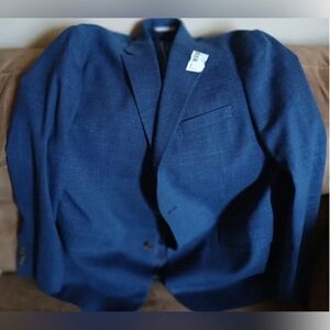 J. Press Navy Crash Linen Suit Jacket. Sz: 44 Reg Orig: $798